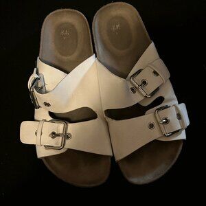 H&M Women's White Buckle‎ Sandals Size 37